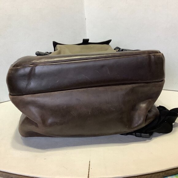 Vintage LL Bean Backpack Canvas Leather Bottom 18" x 13" - Picture 5 of 12